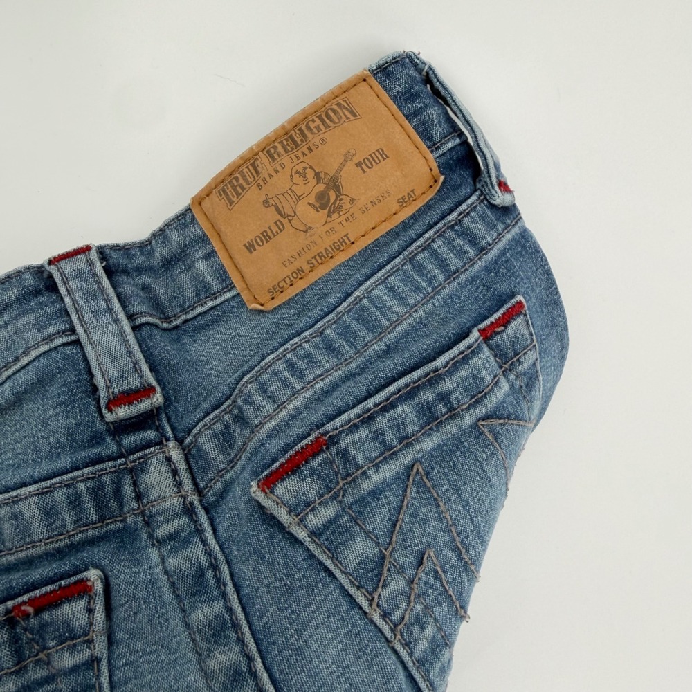 True Religion Girls Section Straight Jeans Medium Wash Denim Blue Size 4